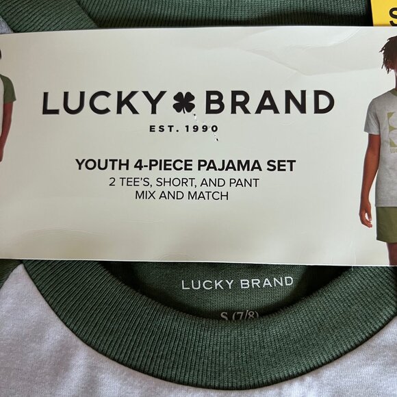 Lucky Brand Youth 4-piece Pajama Set Green Size (Small - 7/8) - Picture 9 of 9